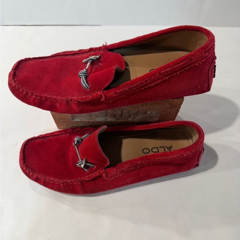 Aldo Men's Vibrant Red Suede Slip-Ons